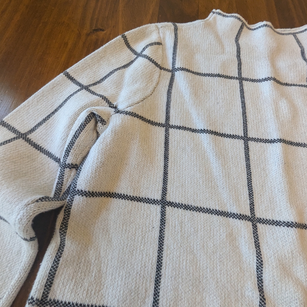 Loft Size Small Mock Neck Windowpane Sweater Worn… - image 4